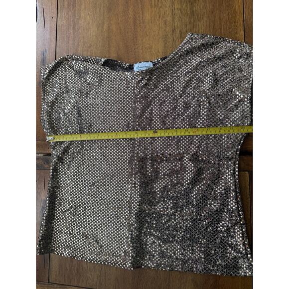 Vintage Joanna Made in USA Metallic Sequin Blouse Top Medium Holiday Party - Picture 5 of 10